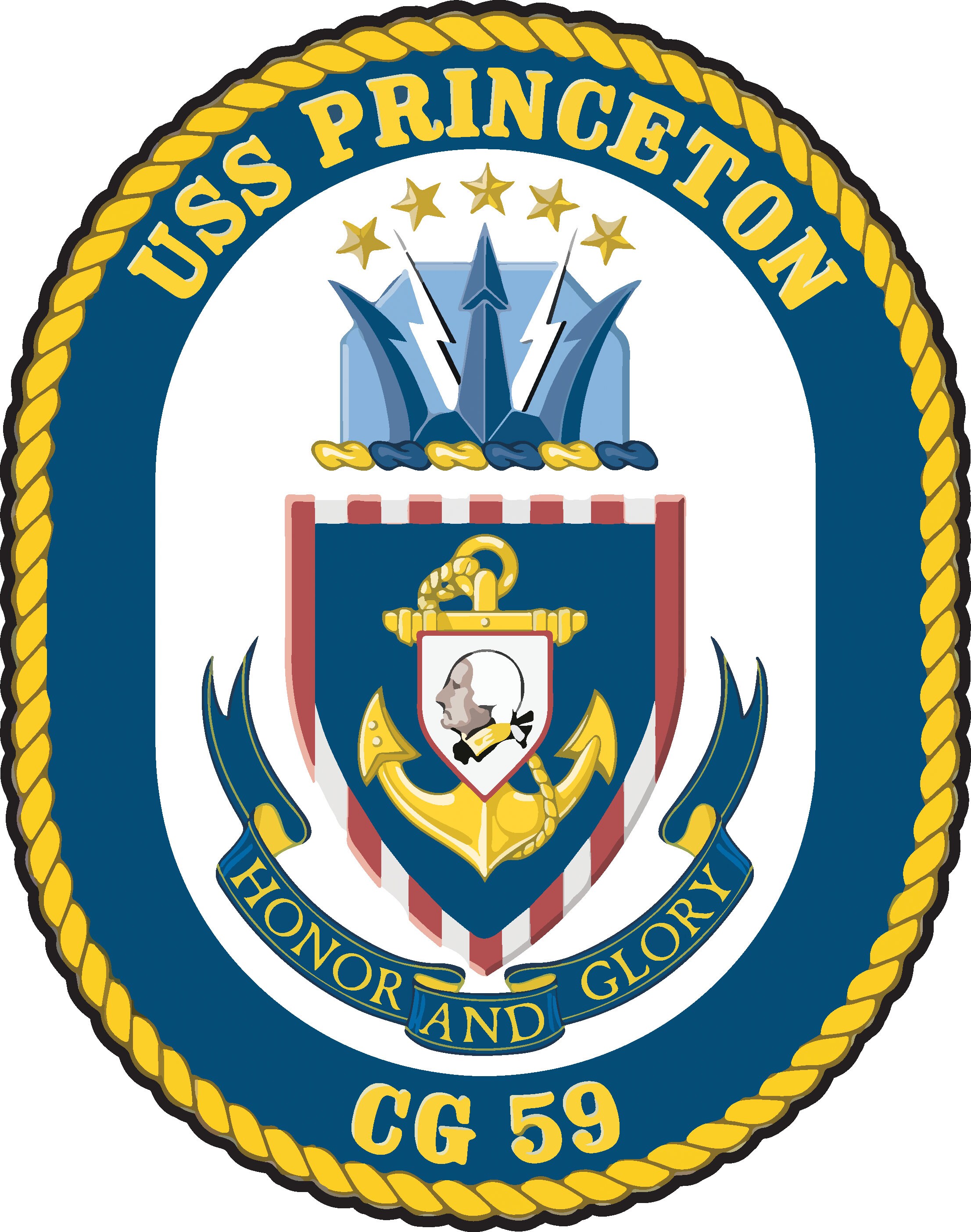 USS Princeton CG-59 Badge Iron on Heat Transfer Vinyl HTV