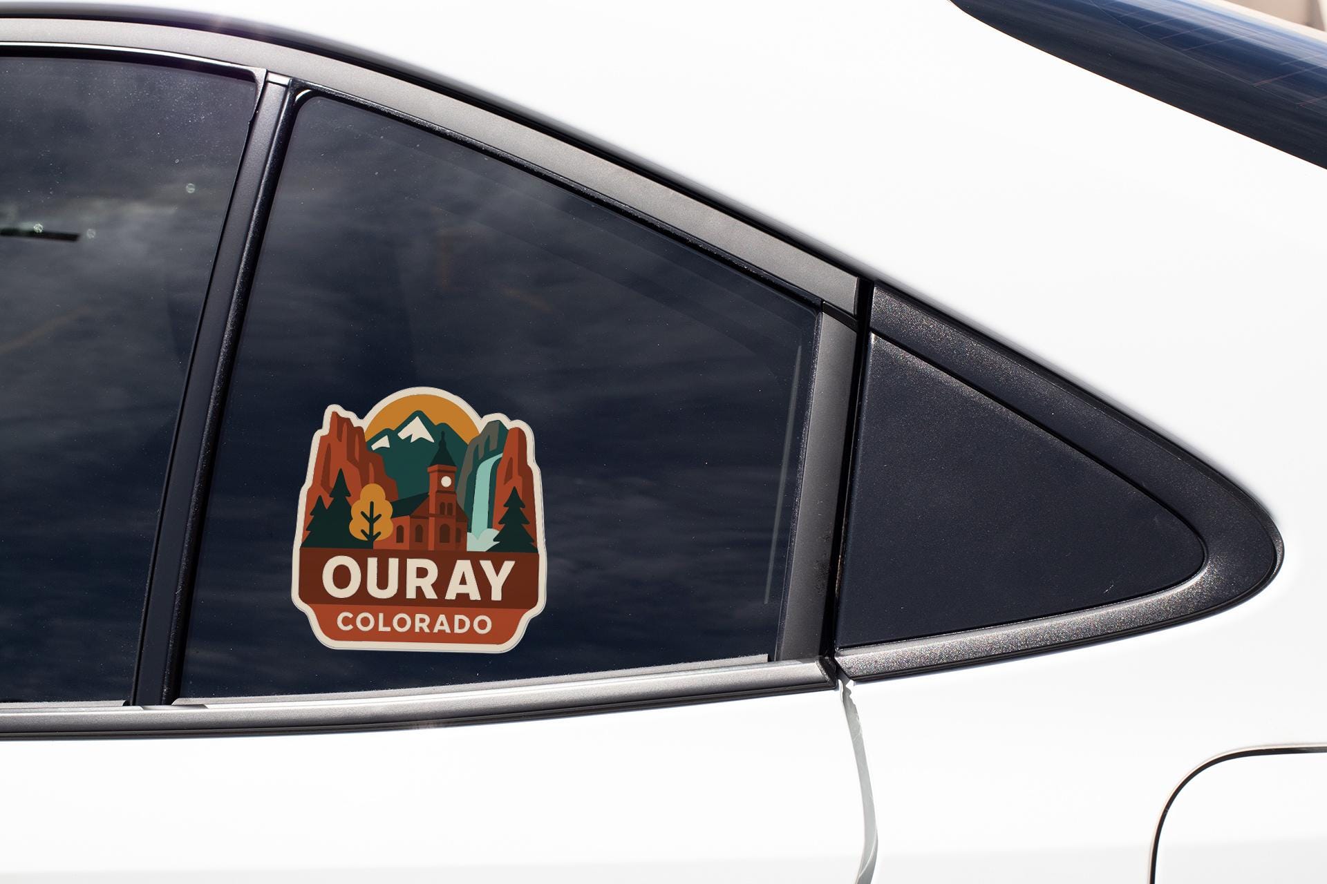 Vinilo De Ciudad Ouray - Calcomanía Troquelada Con Horizonte Y Diseño Emblemático - Adhesivo Para Coche O Portátil