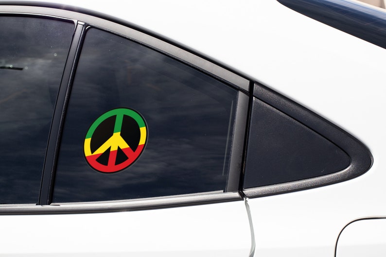 Rasta Peace Sign Sticker Decal Rastafari Rastafarianism Jamaica ...