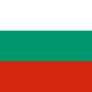 May include: The flag of Bulgaria, a horizontal tricolour with white on top, green in the middle, and red on the bottom.
