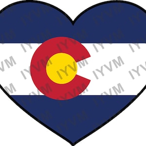 State of Colorado Flag Heart Sticker Decal  USA Colorado State  Denver  The Centennial State  Buffalo Plains State  Colorful Colorado /