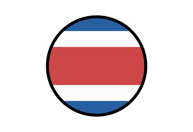 Costa Rica Flag Circle Sticker Decal Etsy