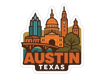 Austin Texas Sticker Decal Vinyl Die-Cut City Skyline Landmark Design