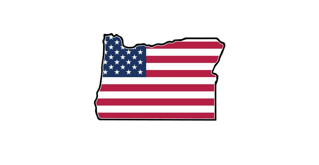 State of Oregon American Flag Sticker Decal USA Oregon State Salem the ...