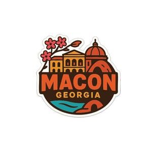 Macon Georgia klistermärke dekal vinyl stansad stadssilhuett landmärke design