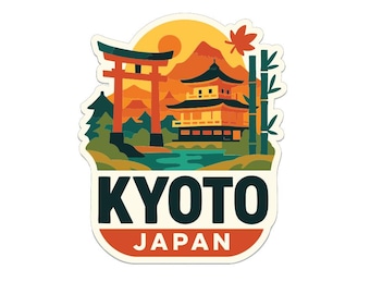 Kyoto Japan Sticker Decal Vinyl Die-Cut City Skyline Landmark Design