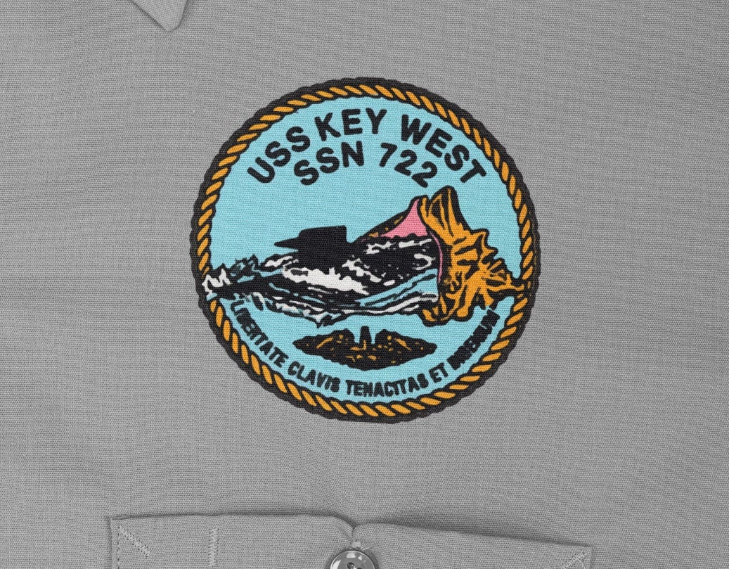 USS Key West SSN-722 Badge Iron on Heat Transfer Vinyl HTV Los
