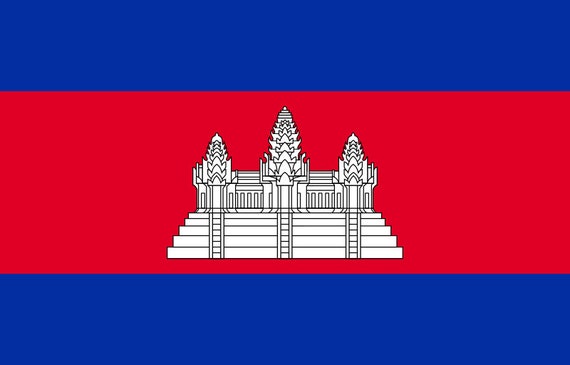 カンボジア国旗 アイロン接着熱転写ビニール HTV / プノンペン