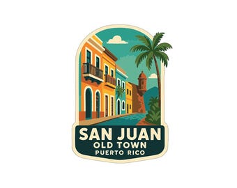 San Juan Old Town Puerto Rico Sticker Decal Vinyl Die-Cut Symbolic Landmark Design