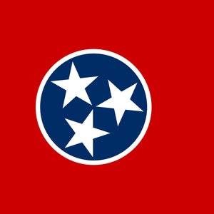 State of Tennessee Flag Sticker Decal / USA Tennessee State / Nashville / The Volunteer State / Big Bend State / Butternut State /