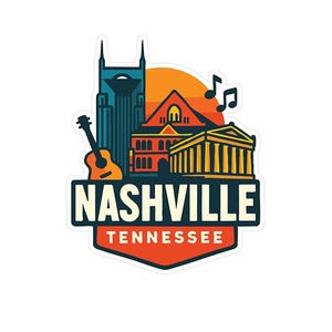 Nashville Sticker Decal Vinyl Die-Cut City Skyline Landmark Design