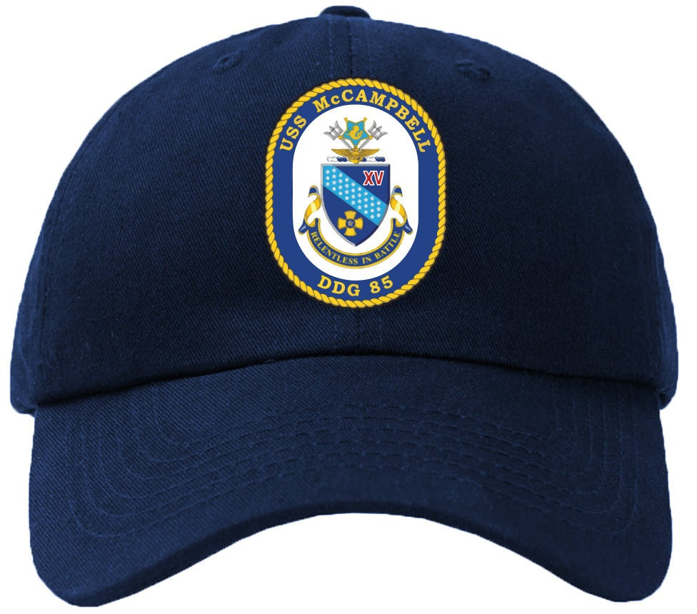 USS Mccampbell DDG-85 Badge Baseball Cap Hat Hook & Loop