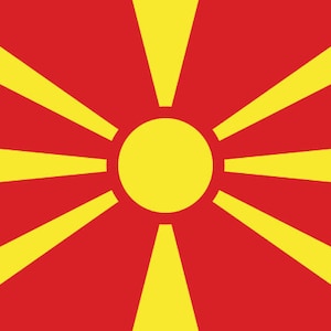Mazedonien Flagge Sticker Aufkleber / Republik Nordmazedonien / Република СеверNA Македонија / Skopje / Mazedonisch