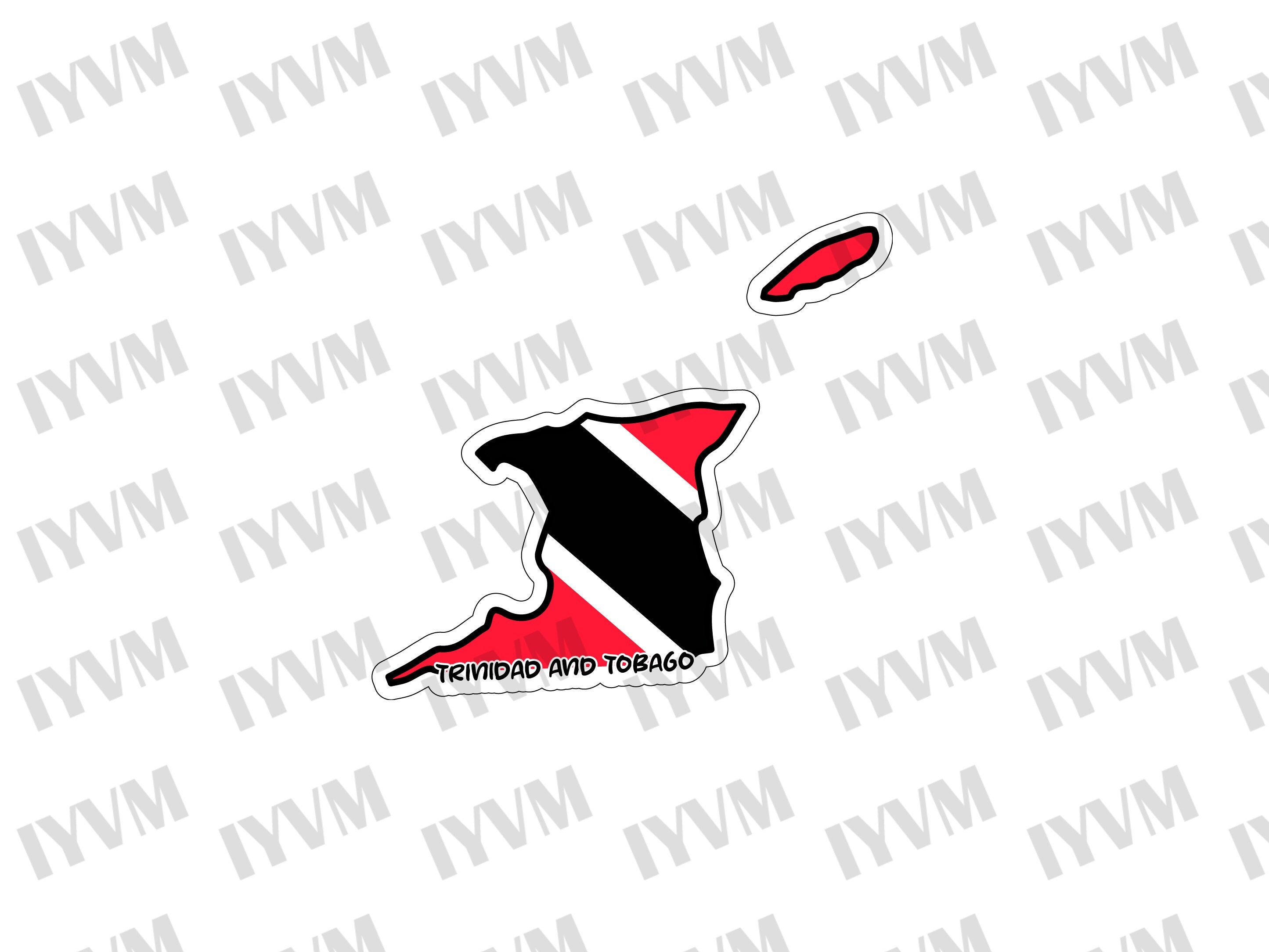 Trinidad and Tobago Map Flag Sticker Decal / Together We Etsy