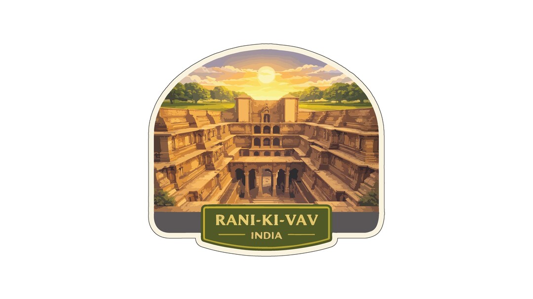 Vav Point Sticker Rani-ki-vav Stepwell India Sticker Decal Vinyl Die-cut World Heritage ...