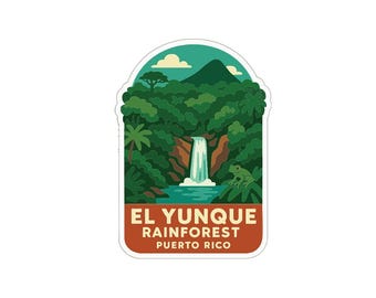 El Yunque Rainforest Puerto Rico Sticker Decal Vinyl Die-Cut Symbolic Landmark Design
