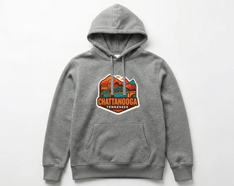Chattanooga Pull-over Hoodie Die-Cut City Skyline Landmark Design Personalize it with Your Name Customize Hoodie