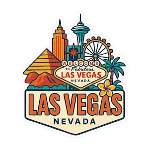 Las Vegas Sticker Décalcomanie en vinyle Ligne d'horizon de la ville découpée Landmark Design