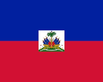 Haiti Flag Iron On Heat Transfer Vinyl HTV / Republic of Haiti / Hayti / Liberté, égalité, fraternité / Port-au-Prince / Haitian