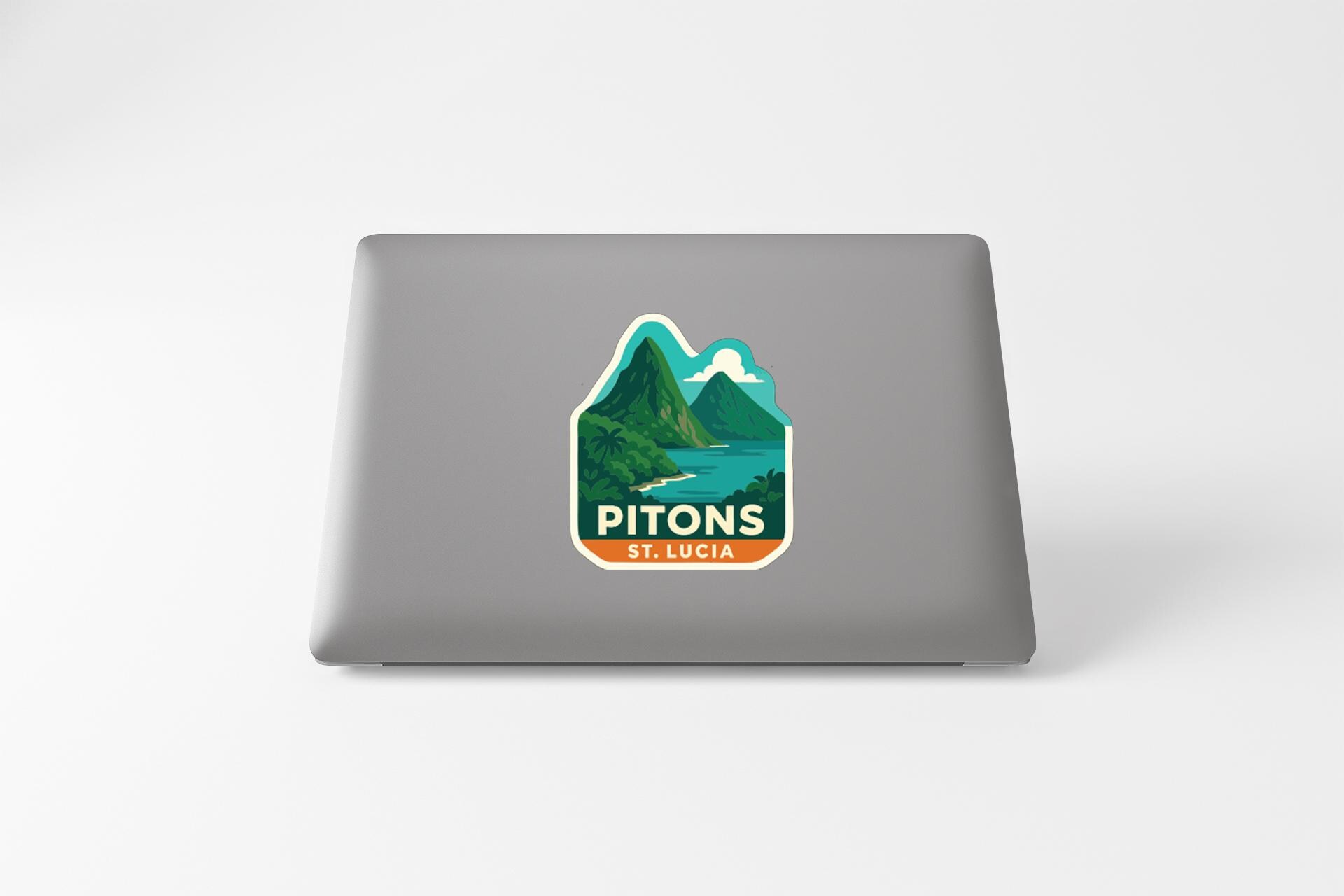 Autocollants : 75 mm, 4 pièces - Les Pitons Sainte Lucie