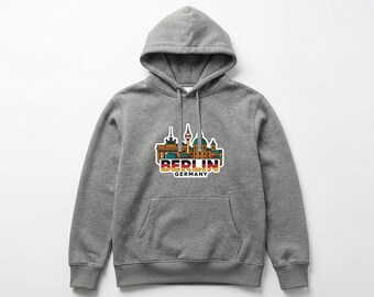 Berlin Pull-over Hoodie Die-Cut City Skyline Landmark Design Personalize it with Your Name Customize Hoodie