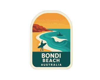 Naklejka winylowa Bondi Beach Australia z wycinanym symbolem