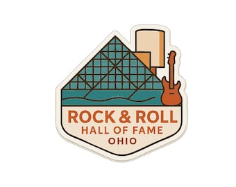 Rock & Roll Hall of Fame Ohio Sticker Decal Vinyl Die-Cut Symbolic Landmark Design