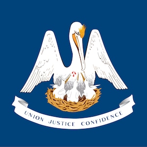 State of Louisiana Flagge Aufkleber Aufkleber / USA Louisiana State / Baton Rouge / The Pelican State /