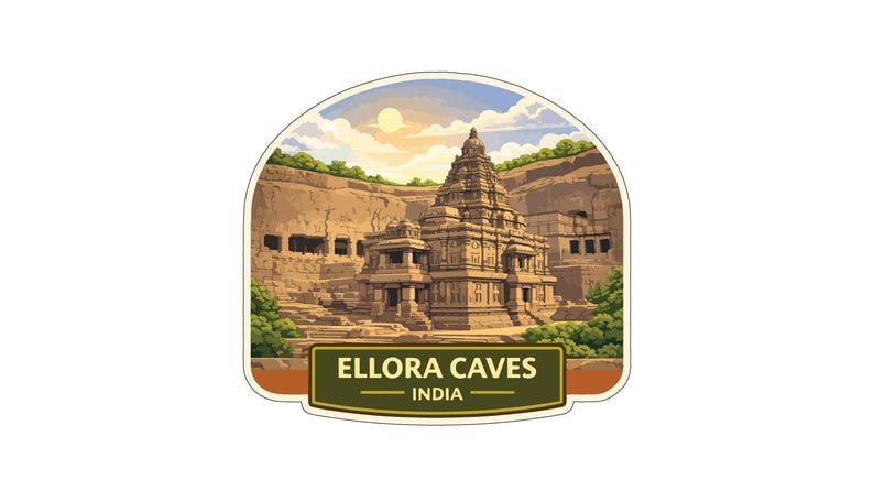 Ellora Caves India Sticker Decal Vinyl Die-cut World Heritage Sites ...