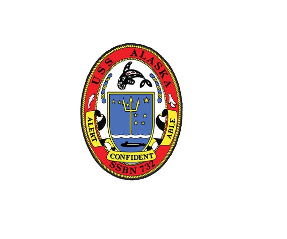 USS Alaska SSBN-732 Badge Sticker Decal Ohio Class Ballistic