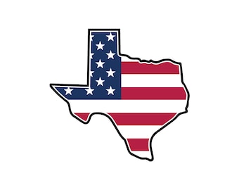 State of Texas American Flag Sticker Decal  USA Texas State  Austin  The Lone Star State