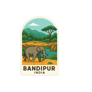 Bandipur India National Park Iron On Heat Transfer Vinyl HTV Die-Cut World National Parks Series Design
