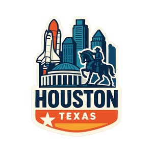 Autocollant Bumper Houston Texas – Vinyle Multicolore – USA