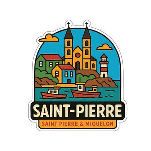 Saint-Pierre Saint-Pierre en Miquelon sticker sticker vinyl gestanst stad skyline landmark ontwerp