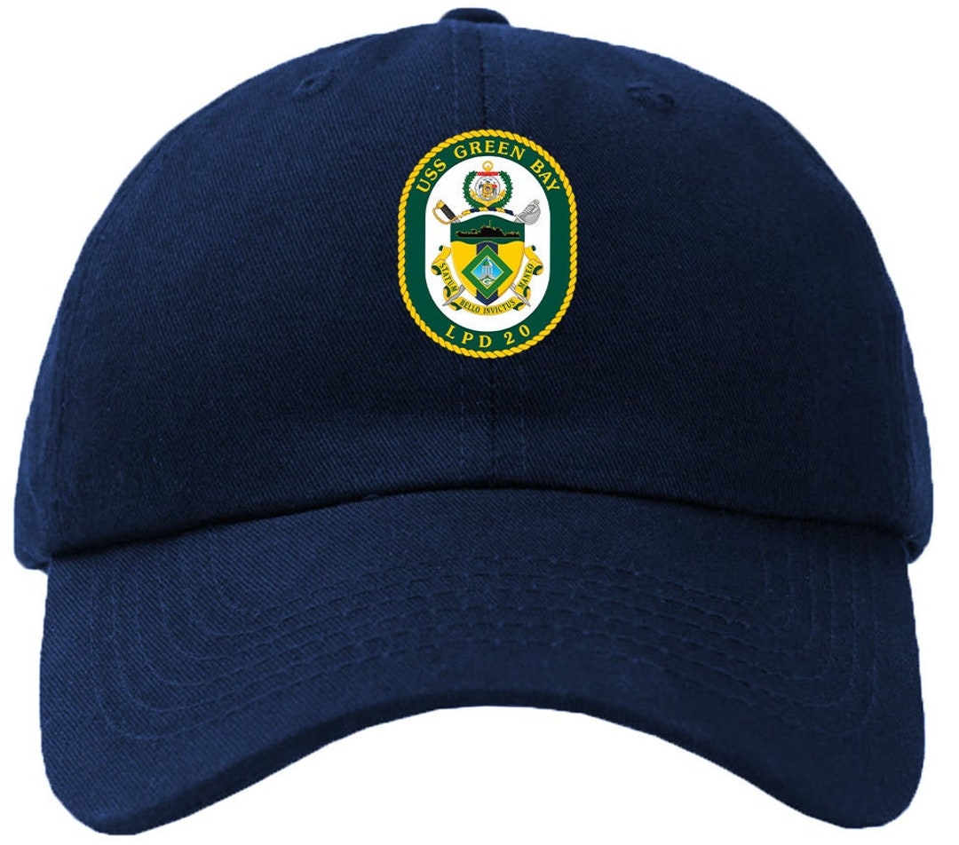 USS Green Bay LPD-20 Badge Baseball Cap Hat Hook & Loop Closure