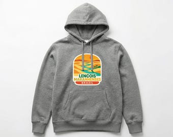 Lençóis Maranhenses Pull-over Hoodie Die-Cut City Skyline Landmark Design Personalize it with Your Name Customize Hoodie