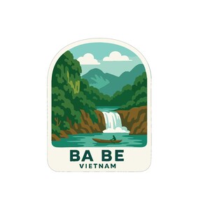 Ba Bể Vietnam nationalpark stryk-på värmeöverföringsvinyl HTV stansad världsnationalparker seriedesign