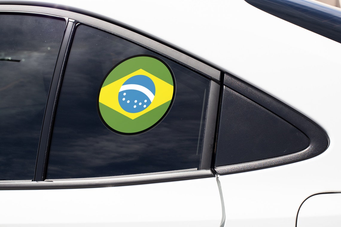 Brazil Flag Circle Sticker Decal - Etsy