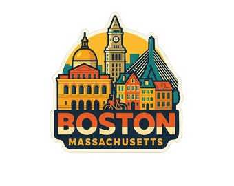 Boston Sticker Decal Vinyl Die-Cut City Skyline Landmark Design