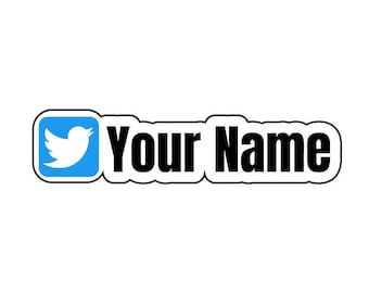 Personligt Twitter-användarnamnsklistermärke Sociala medier-handtag Användar-ID-klistermärke