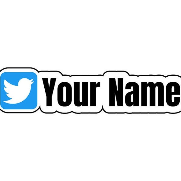 Personalized Twitter Username Decal Sticker Social Media Handle User ID Sticker Tag