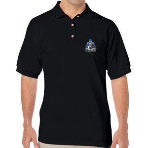 USS Delaware SSN-791 Black Polo Shirt Logo Printed on Left Chest