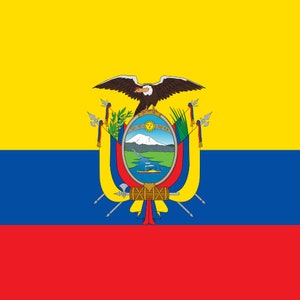 Ecuador Flag Sticker Decal / Republic of Ecuador / Dios, patria y libertad / Quito / Ecuadorian