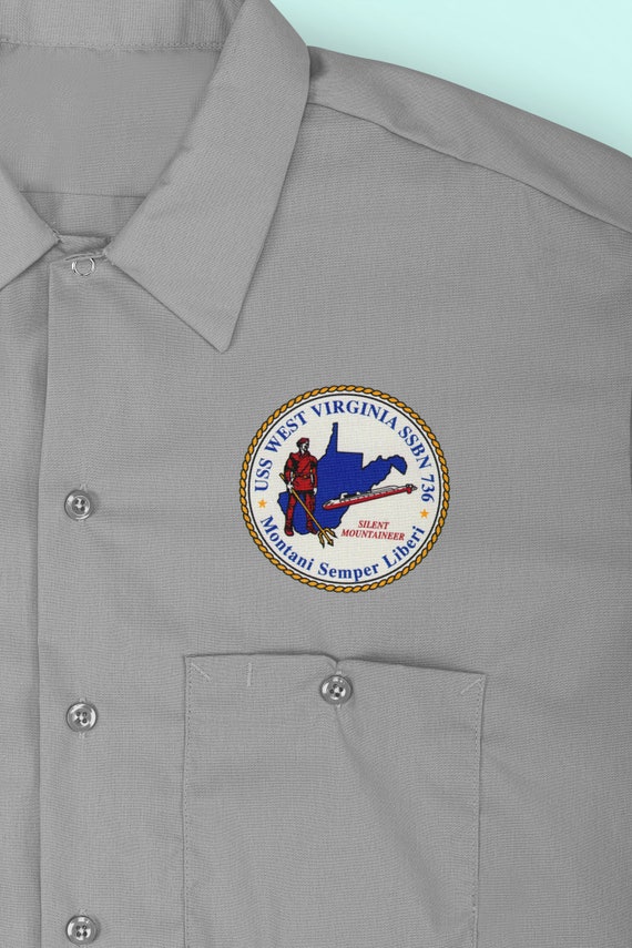 USS West Virginia SSBN-736 Badge Iron on Heat Transfer Vinyl HTV
