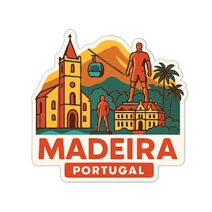 Madeira Portugal klistermärke vinyl stansad stadssilhuett landmärke design