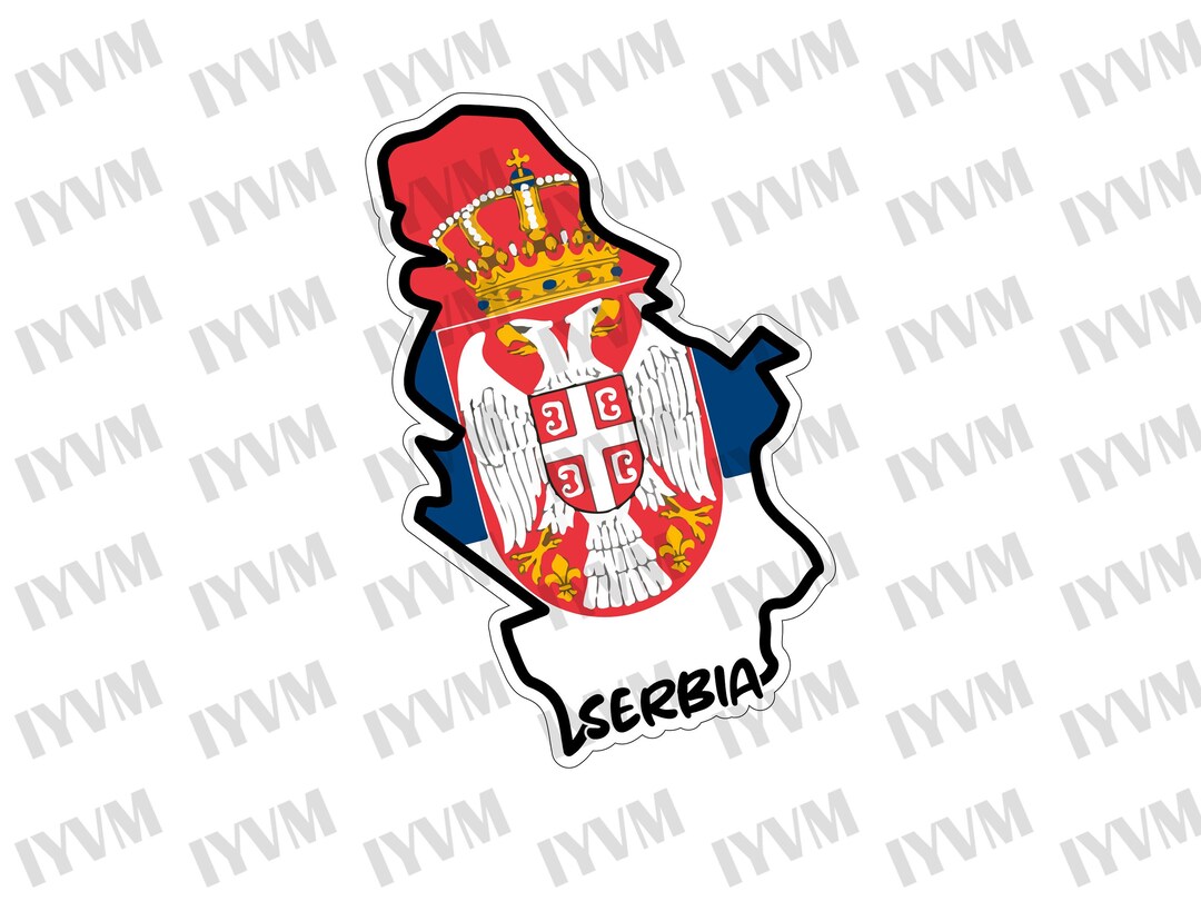 Serbia Mapa Bandera Pegatina Calcomanía / República de Serbia ...