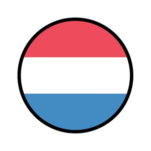 Etiqueta engomada del círculo de la bandera de los Países Bajos