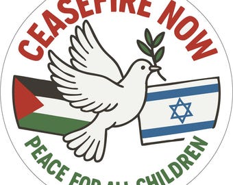 Ceasefire Now Sticker  Peace for All Children Decal for Gaza  Israel War Advocacy  Pro Palestine Gift for Laptop or Journal