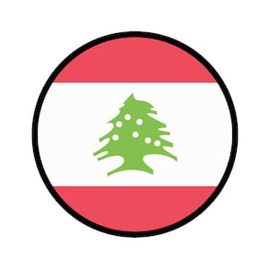 Lebanon Flag Circle Sticker Decal