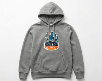 Houston Pull-over Hoodie Die-Cut City Skyline Landmark Design Personalize it with Your Name Customize Hoodie